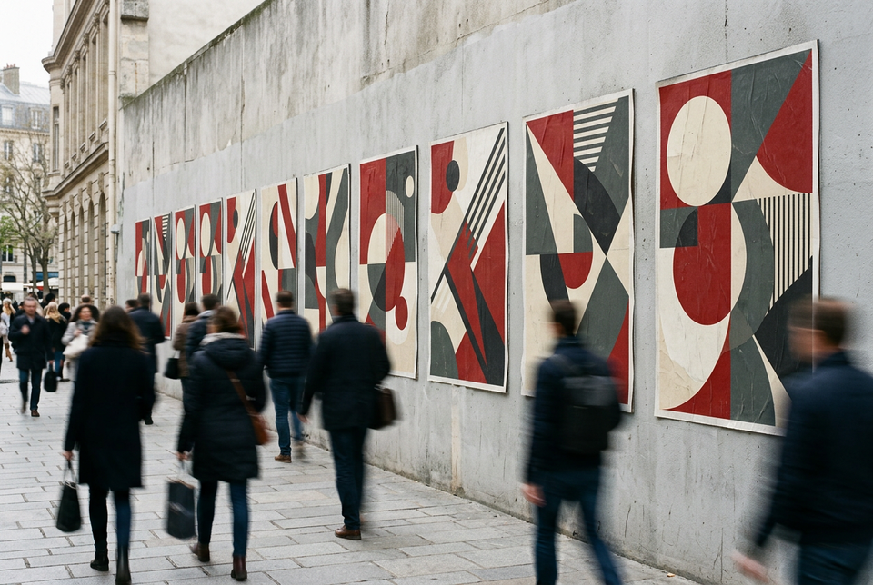Printed posters on a city wall