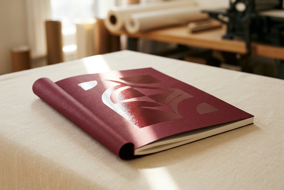 Brochure cover with a glossy spot UV coating
