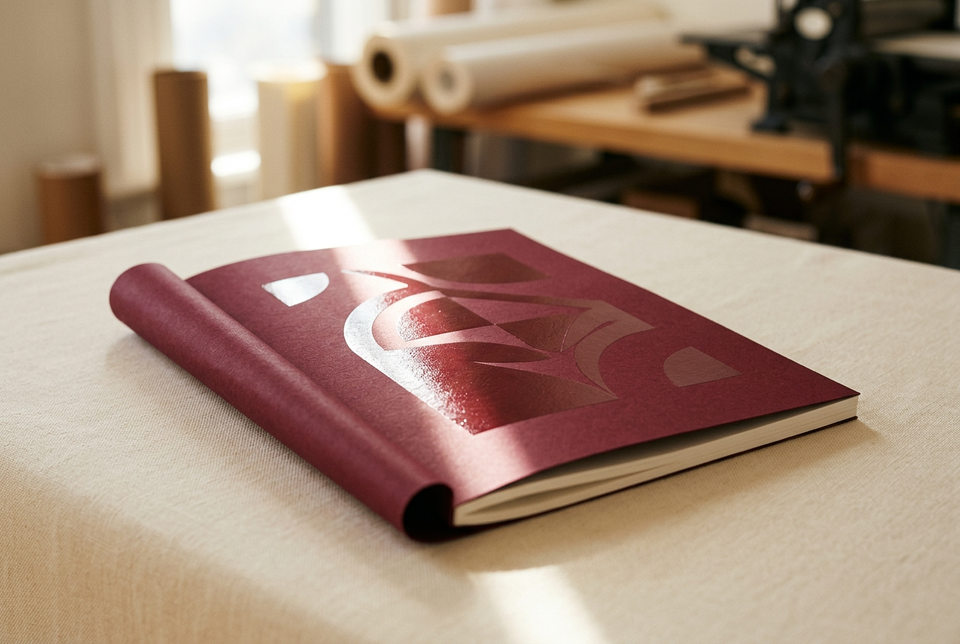 Brochure cover with a glossy spot UV coating