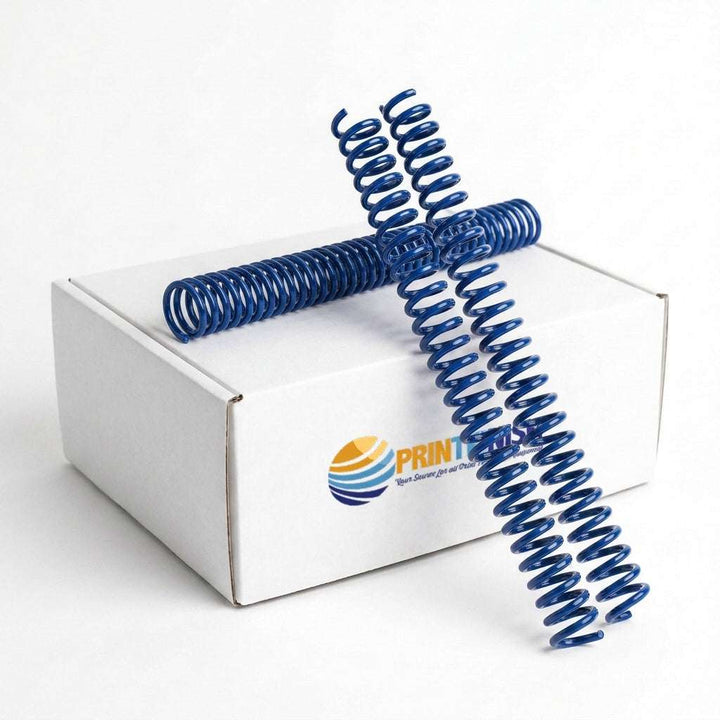 Royal blue binding coils, 4:1 pitch, 12-inch, box of 100 | Printer's Parts & Equipment