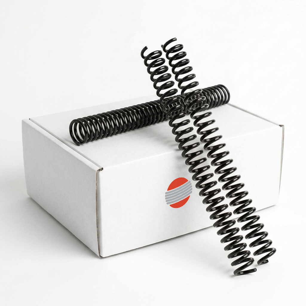 Box of 100 black plastic binding coils, 4:1 pitch, 12-inch