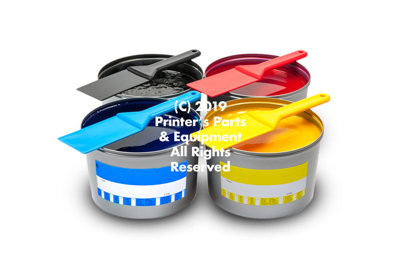 Assorted Offset & Letterpress Printing Inks Black Blue Red Yellow 2.5 lbs each 